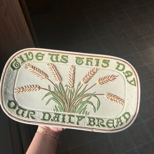 Vintage Bread Wall hanging Plate with Wheat Design